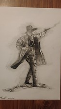 Wyatt Earp A3 Skizze signiert