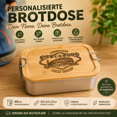 Brotdose edelstahl bambus - brotdose,