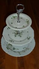 Etagere, 2 Teller Rosenthal Maria Weiß, grüne Blume, 1 Teller Hutschenreuther!