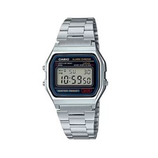 CASIO A158WA-1DF,Uhr,Silber,Illuminator,digital,Casio Vintage,Casio Collection