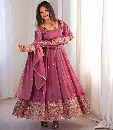 Damen rosa bestickt - , salwar