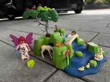 Playmobil Feenwelt mit Tieren und Wasserfall, Fee mit Zauberstab und Harfe 