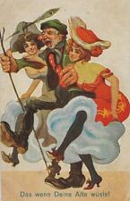 39/723 AK ALTE ZEITEN  PARTY COOLER TYP FRAUEN MIT HUT JAHR  1924 nach MÜNCHBERG