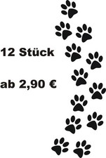 12 Katzenpfoten Pfoten Katze Aufkleber Auto Wandtattoo Flohmarkt