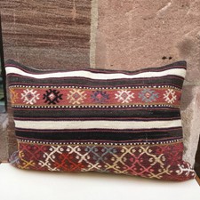 Kelim Kissenhülle 40x60 cm handgewebt Sitzkissen vintage Boho Teppich Kilim