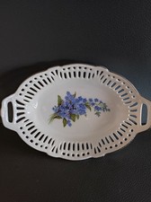 Porzellan Durchbruchschale Schwarzenhammer. Vergissmeinnicht Dekor