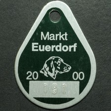 HUNDEMARKE: Hundesteuermarke 2000. DOG TAG - MARKT EUERDORF / BAYERN.