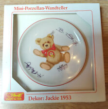 Steiff Mini Porzellan Wandteller Dekor: Jackie 1953 mit B. Steiff Unterschrift