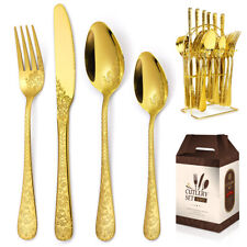 6 Personen Besteckset Gold