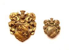 Wappen Blechabzeichen Messing um 1900 Abzeichen Knopf Familienwappen Adelswappen