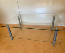 Fernsehwagen TV Hifi Tisch Glas Rollen 
