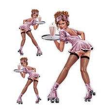 Aufkleber Set Skater Pin Up
