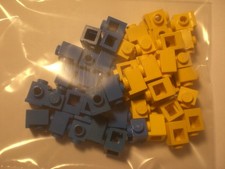 LEGO 49 x Konverter Lampenhalter gelb blau Modified 1x1 4070