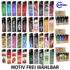 Elektronik Feuerzeuge Elektronisch Nachfüllbar 50 Stück Display MOTIV WÄHLBAR