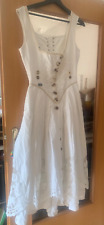 Trachtenkleid Dirndl v Anno Domini Rosenheim G 36 weißes Leinen Hochzeitsdirndl