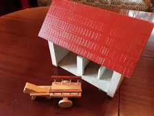 alter Pferdestall mit Fuhrwerk, Holzspielzeug, ca. 27x20x17cm  #3