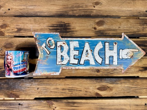 Blechschild beach pfeil - blechschild,