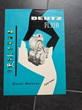 DEUTZ FL 310 F1L F2l 05/1962 Dieselmotoren Baumaschinen Landwirtschaft Prospekt