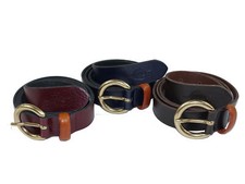 Levis Ledergürtel Damen Herren blau braun Gürtel Leder schmal mit Schnalle Top