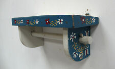 Alter Küchenrollenhalter Holz Wandrollenhalter Landhausstil Weiß Blau Shabby