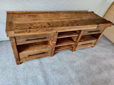 Küchenzeile Kochinsel aus alter Hobelbank mit 4 Schubladen 