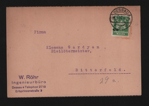 Dessau postkarte 1925 w - dessau,, 1925,