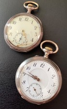 Elegante Taschenuhren mit silbernem Gehäuse und weißem Emaille