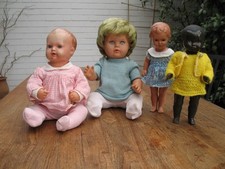 4 x Original Schildkröt Puppen - 26, 28, 33 und 40 cm - 1960er Jahre