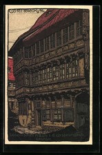 Steindruck-AK Osterwieck a. H., Alte Holzbauten, Libbert´sches Haus in der Mitt 