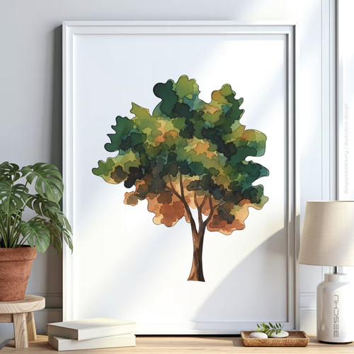 Baum wald schablone - schablone, malen