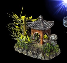 Aquarium Deko 🐠 ASIATISCHER TEMPEL 🐠 Höhle Terrarium Dekoration Zubehör Haus
