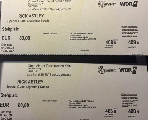 Rick astley stehplatz open - rick,