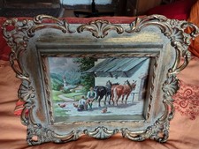 Kleines Ölbild "Hufbeschlag"