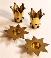 Messing Teelichthalter 1970er Jahre 4 Teile guter Zustand  - Gesamt: 1530 gr