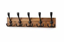 Wandgarderobe Holz mit 5 Haken