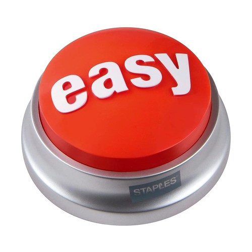 Easy button staples - button, rot/silber