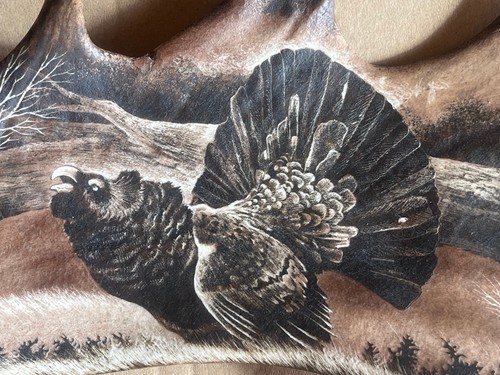 Damhirschgeweih mit auerhuhn - mit,