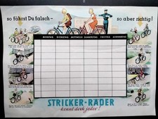 Original Stundenplan Stricker Markenfahrräder, E.& P. Stricker Fahrradfabrik