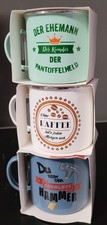 3er Set Emaille - Becher mit