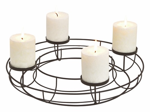 Metall adventskranz schwarz - schwarz,