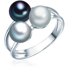Valero Pearls Damen Perlen-Ring aus Sterling Silber mit Süßwasser-Zuchtperle