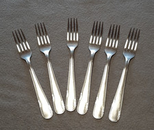 Set mit 6 Stück Gabeln Arotan Roneusil sehr alt ca. 1960er Jahre, Gabel, Besteck