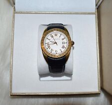 Versace Uhr Herren Armbanduhr Leder Lederarmband gold schwarz weiß Medusa Quarz