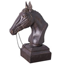 Reitsport Pferdekopf Pferdebüste Pferdeskulptur Pferdestatue Sockel Reitpferd