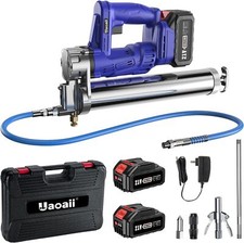 Uaoaii 21V Akku Fettpresse 600g inkl 4.0Ah 2Akkus Ladegerät Universal Grease Gun