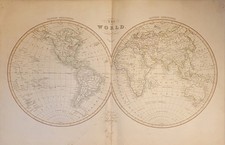 Antike Weltkarte „The World“ 1826 – Smith Atlas, W.R. Gardner, London Original
