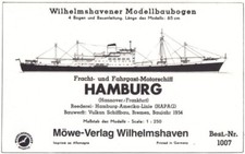 Alter ! Wilhelmshavener Modellbaubogen 1007 - Kombifrachter Hamburg - 1:250