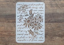 Schablone mit Schreibschrift Blumen Text ST-1010618  Vintage Stencil Malerei