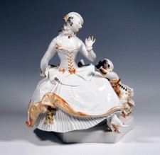 Meissen figur dame mit kind - figur,