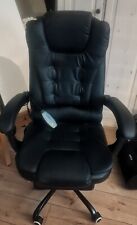 Massagesessel Chefsessel mit Fußstütze Rückenpolster einstellbar PVC Schwarz